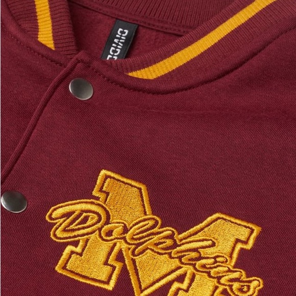 Divided H&M Burgundy/Mustard Yellow Varsity Vest. Size US XS, Button Up. - Picture 2 of 4